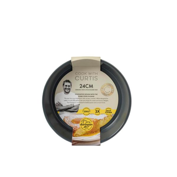 COOK WITH CURTIS DURAPAN CERAMIC NON-STICK ROUND PAN 24CM