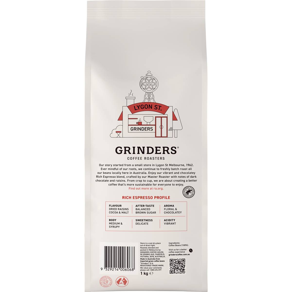 Grinders Rich Espresso Coffee Beans 1kg