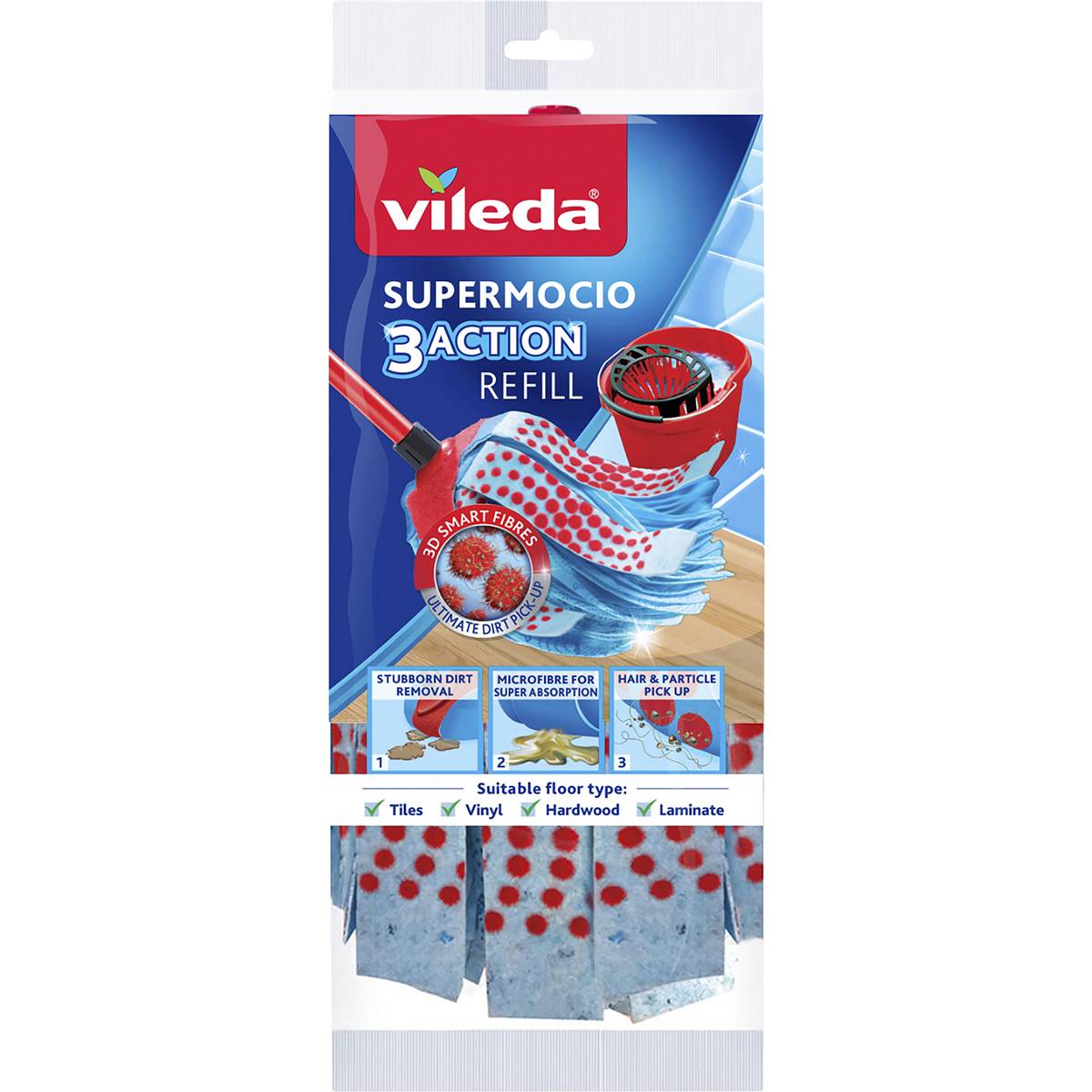Vileda Supermocio 3 Action Mop Refill Each