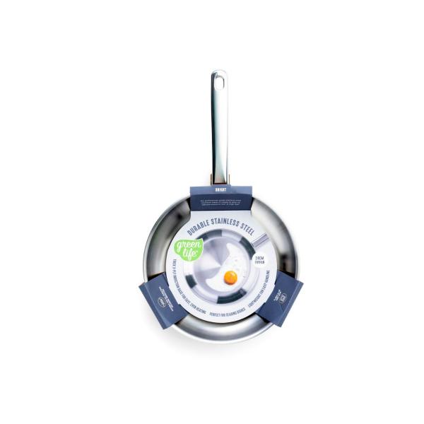 GREENLIFE BRIGHT STAINLESS STEEL FRYPAN 24CM