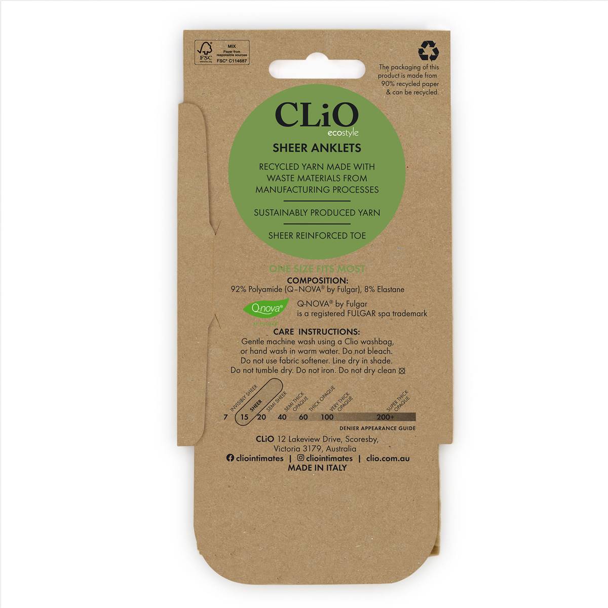 Clio Eco Anklets Assorted Natural Each
