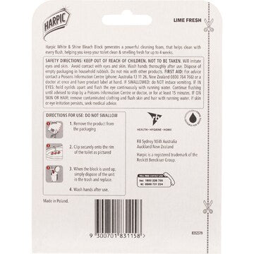 Harpic White & Shine Lime Bleach Toilet Cleaner Block each