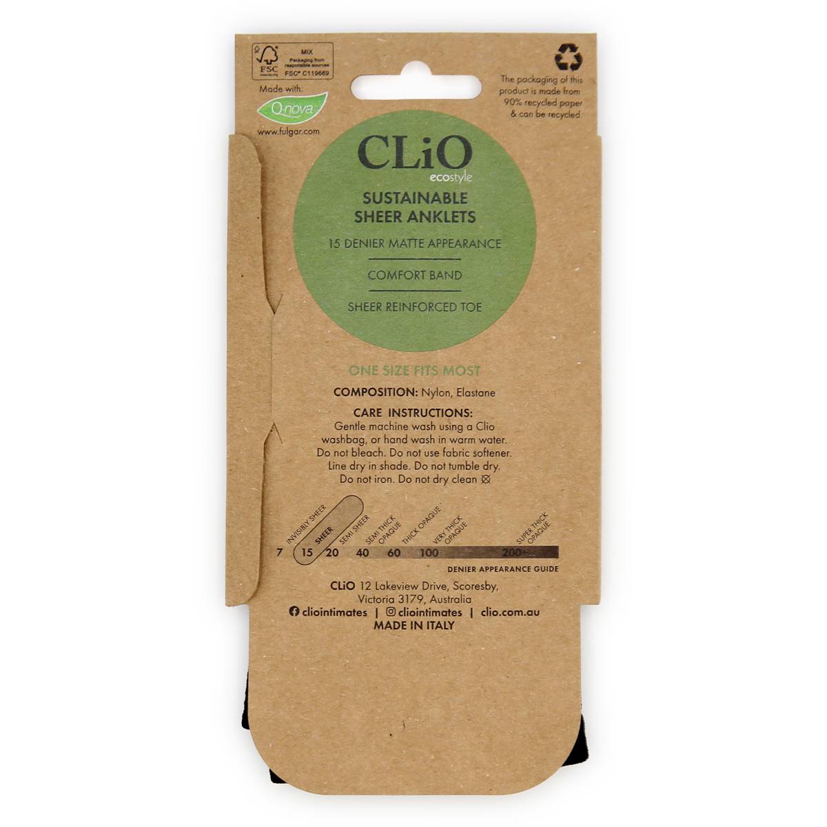 Clio Anklets Assorted Black Each