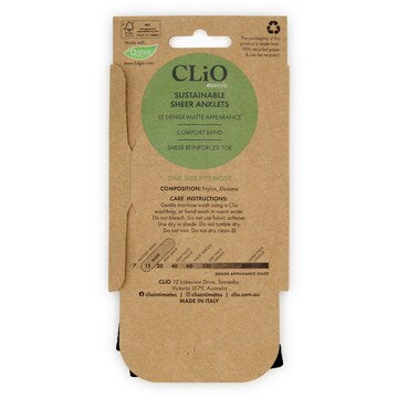 Clio Ecostyle Sheer Anklets Black each