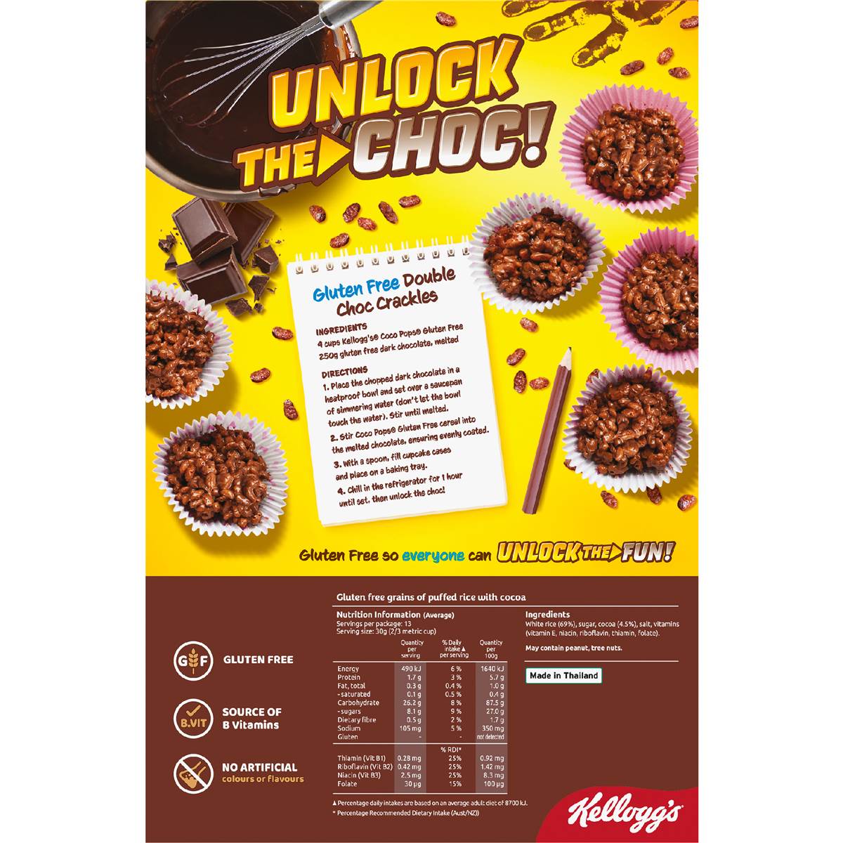 Kellogg's Coco Pops Gluten Free Breakfast Cereal 390g