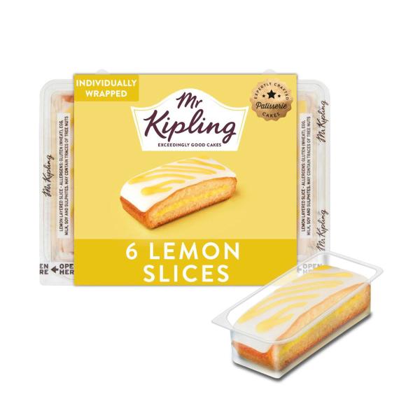 MR KIPLING LEMON CAKE SLICES 6 PACK 165G