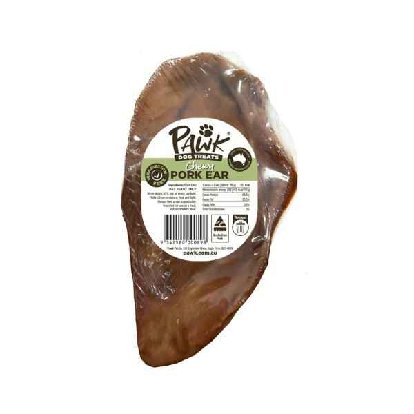 PAWK CHEWY PORK EAR DOG TREAT 1 PACK
