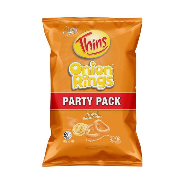 THINS ONION RINGS PARTY PACK ORIGINAL 110G