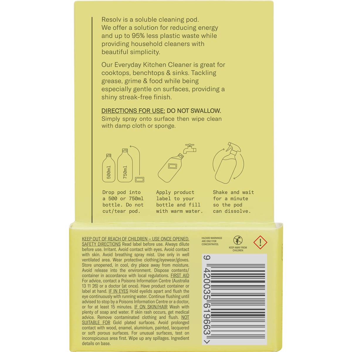 Resolv Kitchen Cleaner Pod Lemongrass & Lime 10ml
