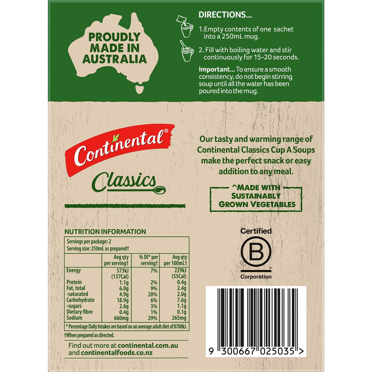 Continental Classics Cup a Soup Creamy Chicken With Croutons 60g