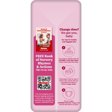 Huggies Ultra Dry Nappies Girls Size 4 (10-15kg) 36 pack
