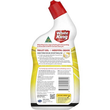 White King Toilet Gel with added Stain Remover Lemon 700mL
