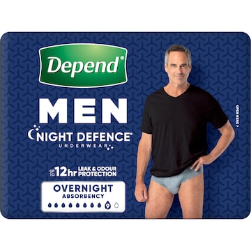 Depend Men Night Defence Incontinence Underwear Large 8 pack