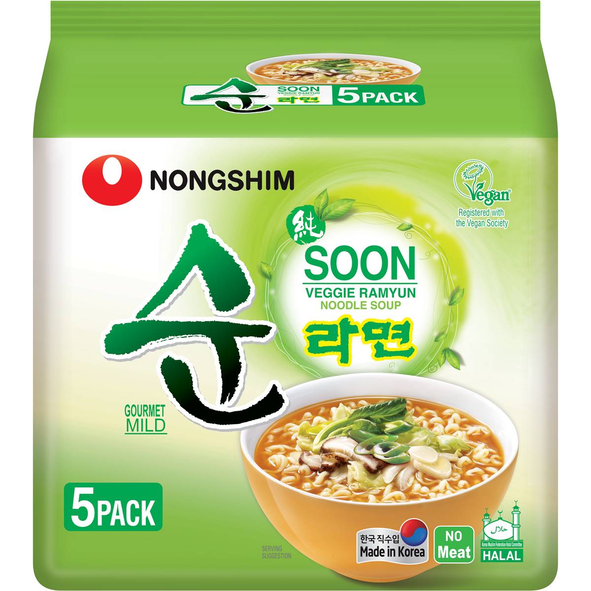 Nongshim Veggie Soon 5 Pack