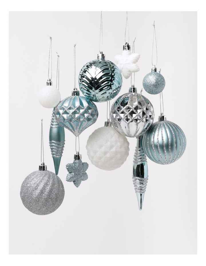Luxe Christmas 50pk Shatterproof Ornaments 6cm in Mint/Blue