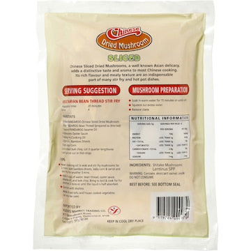 Pandaroo Ingredients Mushroom Chinese Sliced 40g