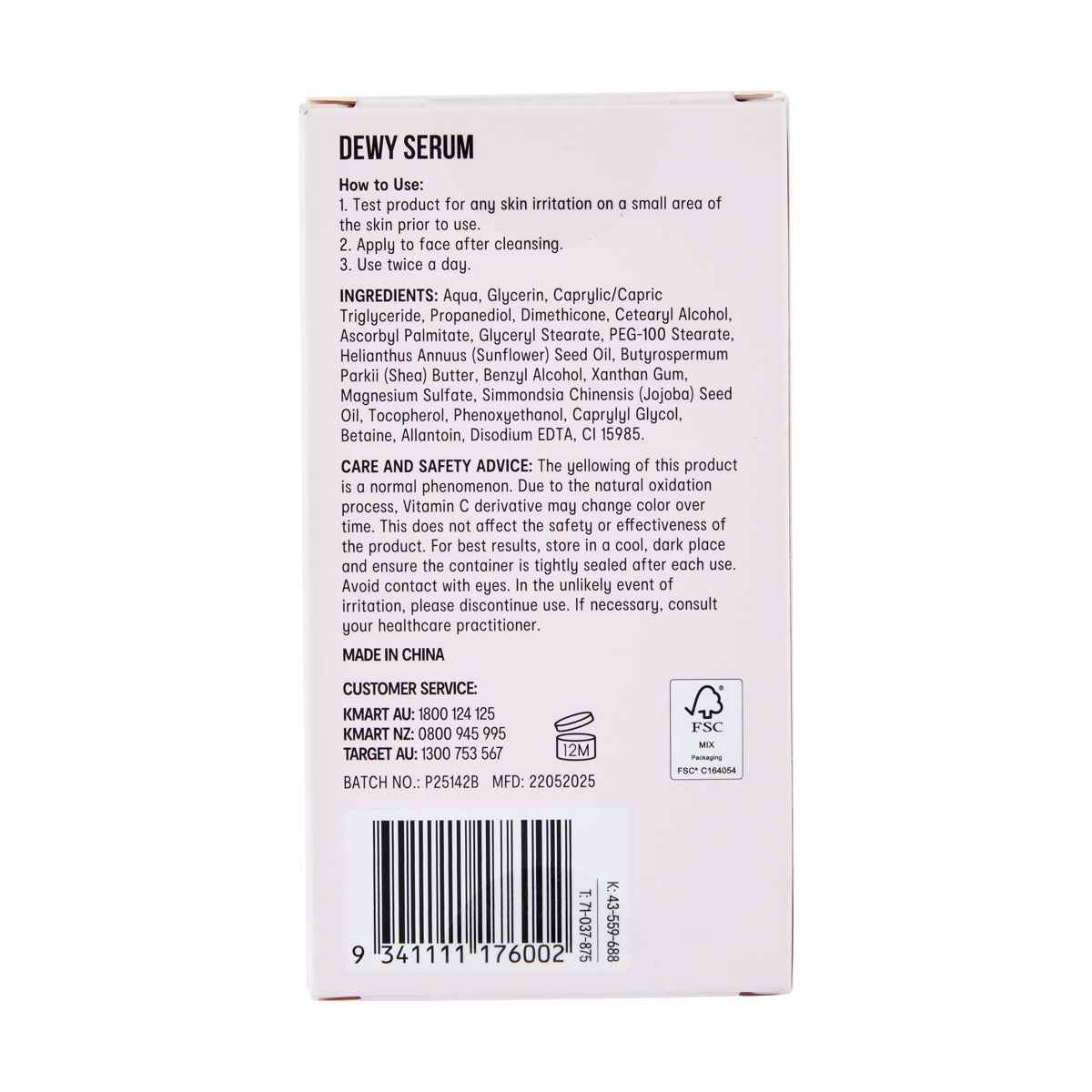 OXX Skincare Dewy Serum 25ml - Vitamin C Derivative and Magnesium