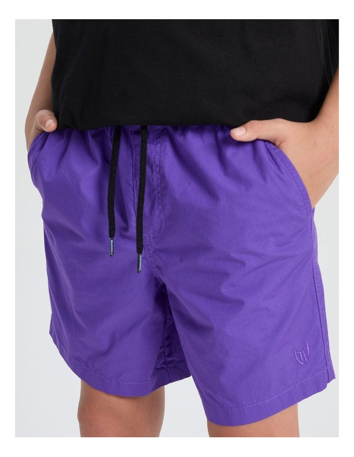 Essentials Woven Volley Short in Purple