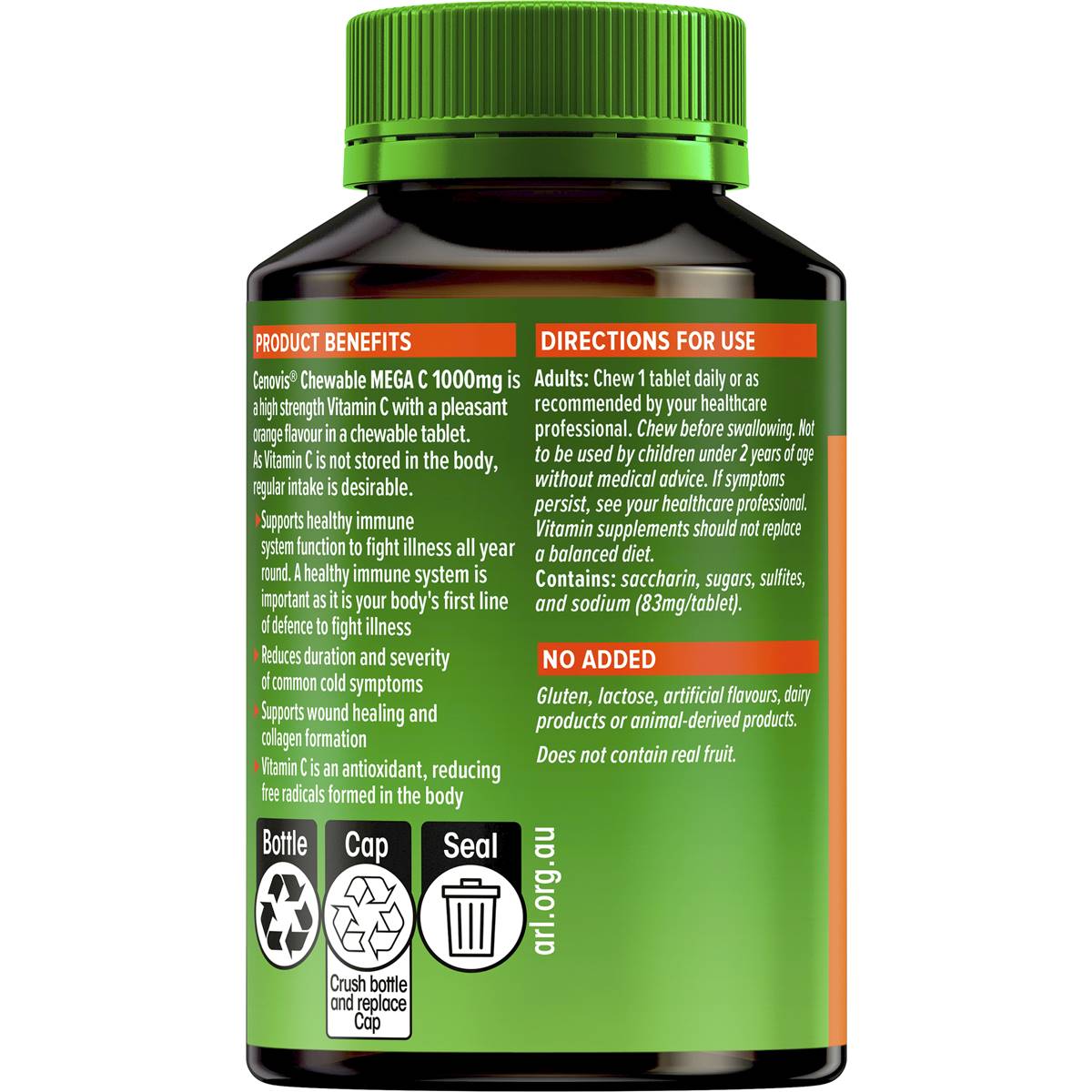 Cenovis Mega Vitamin c 1000mg Chewable Tablets For Immune Support 60 Pack