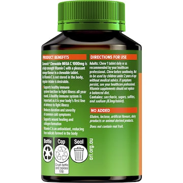 Cenovis Mega Vitamin C 1000mg Chewable Tablets For Immune Support 60 pack