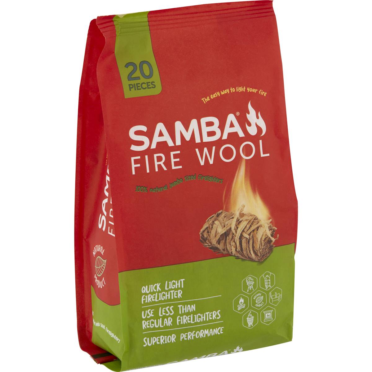 Samba Fire Wool Firelighter 20 pack