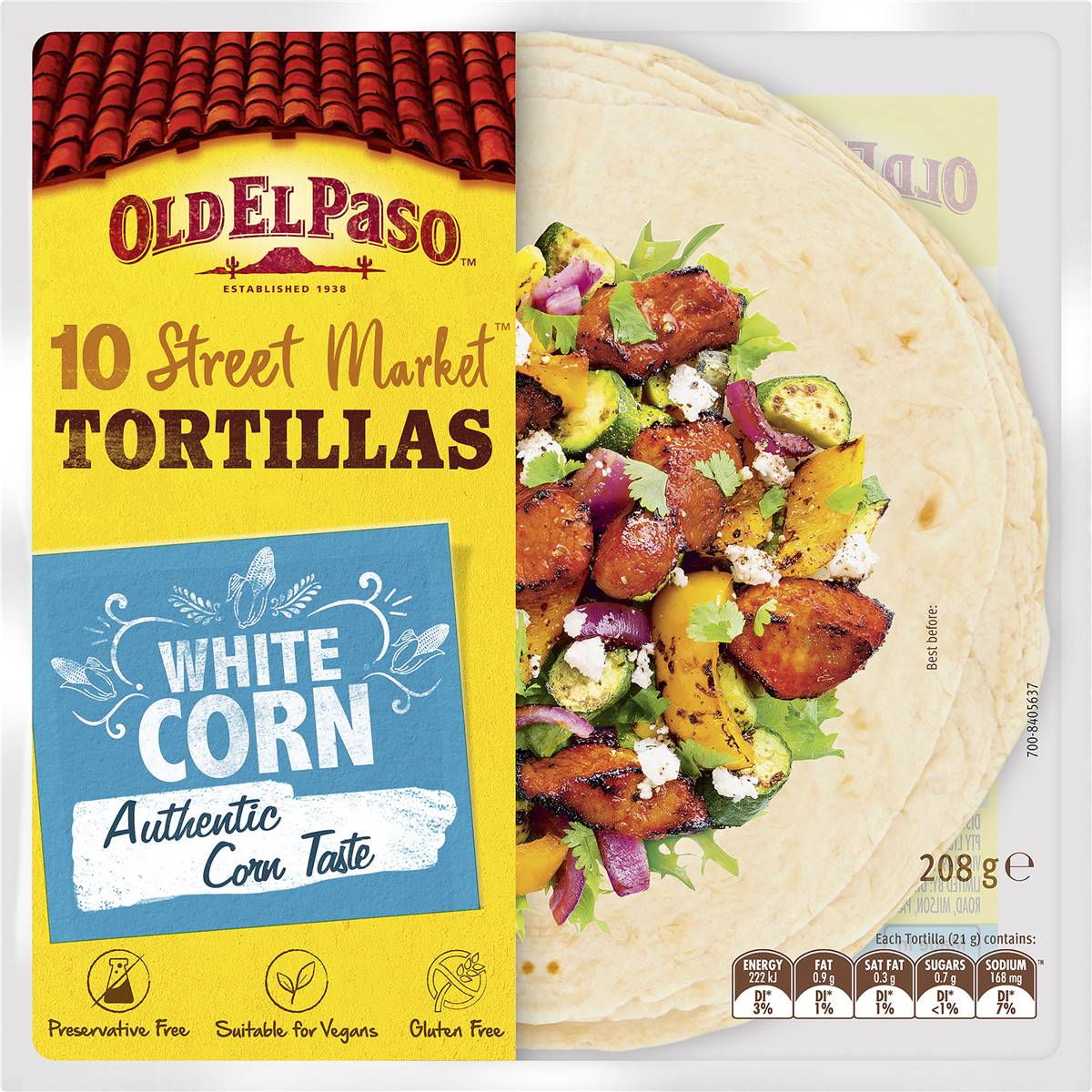 Old El Paso Street Market White Corn Tortilla Taco Wraps 10 pack