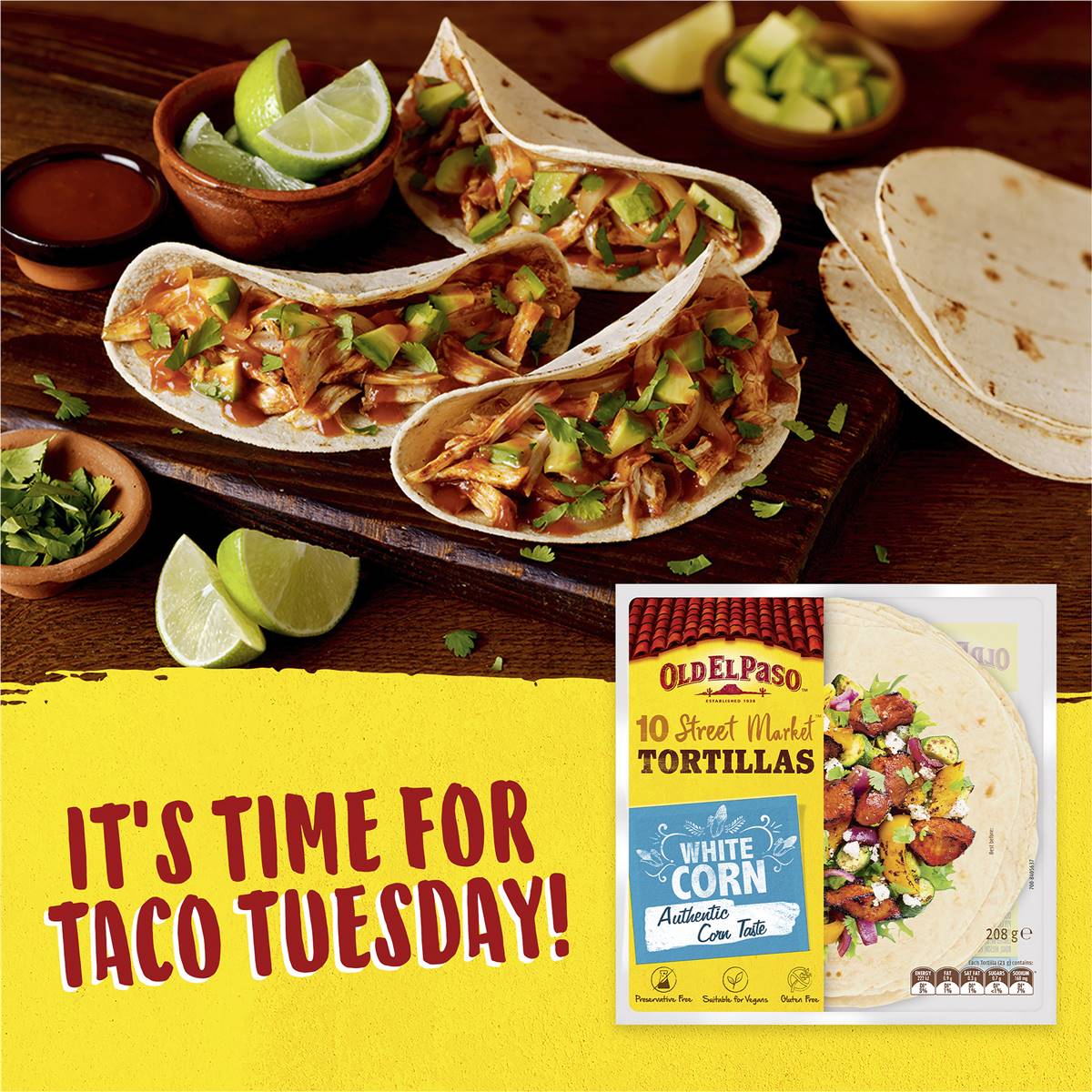 Old El Paso Street Market White Corn Tortilla Taco Wraps 10 pack