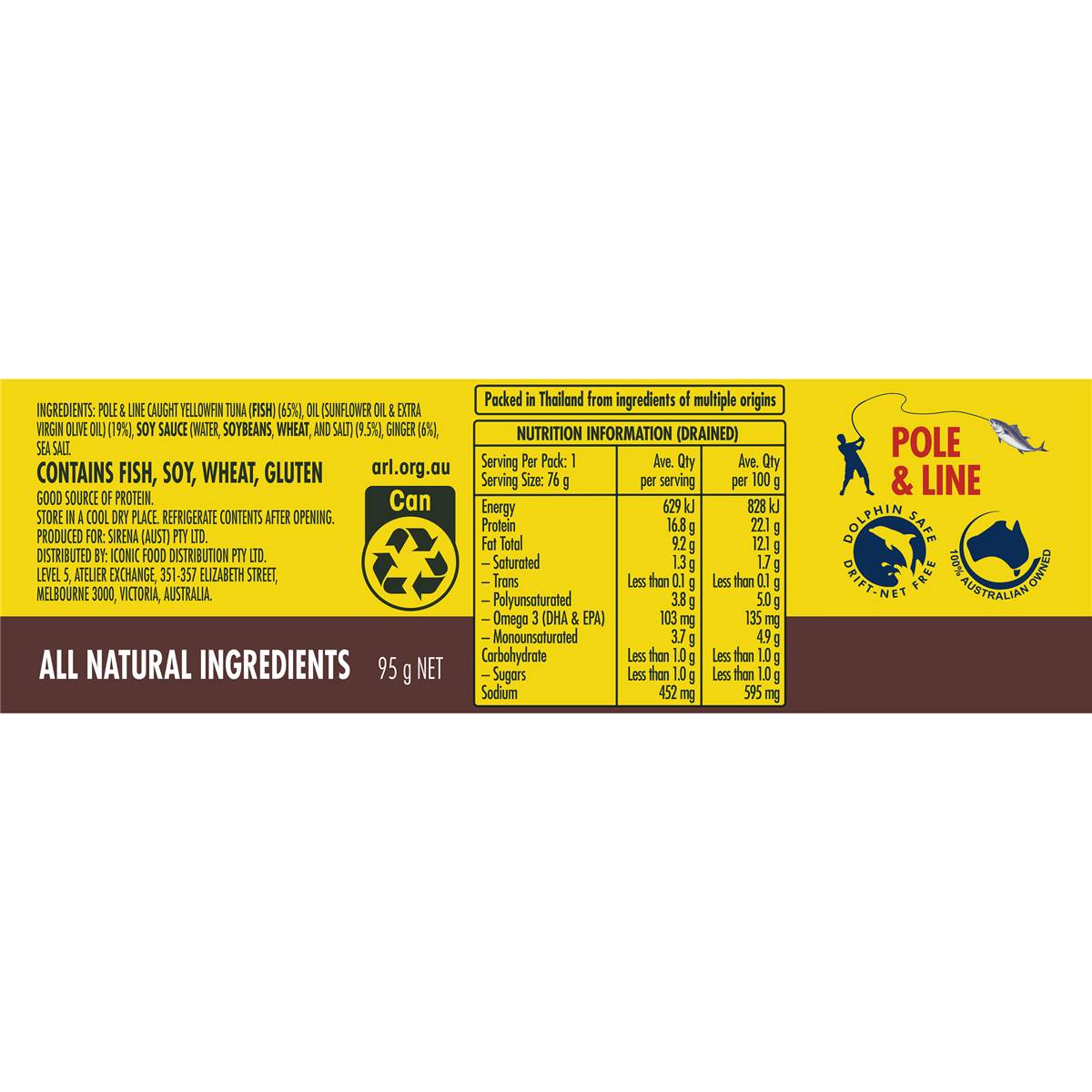 Sirena Tuna Soy & Ginger 95g