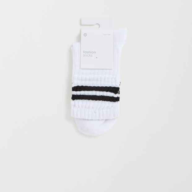 Australian Cotton Blend Slouch Sports Stripe Crew Socks