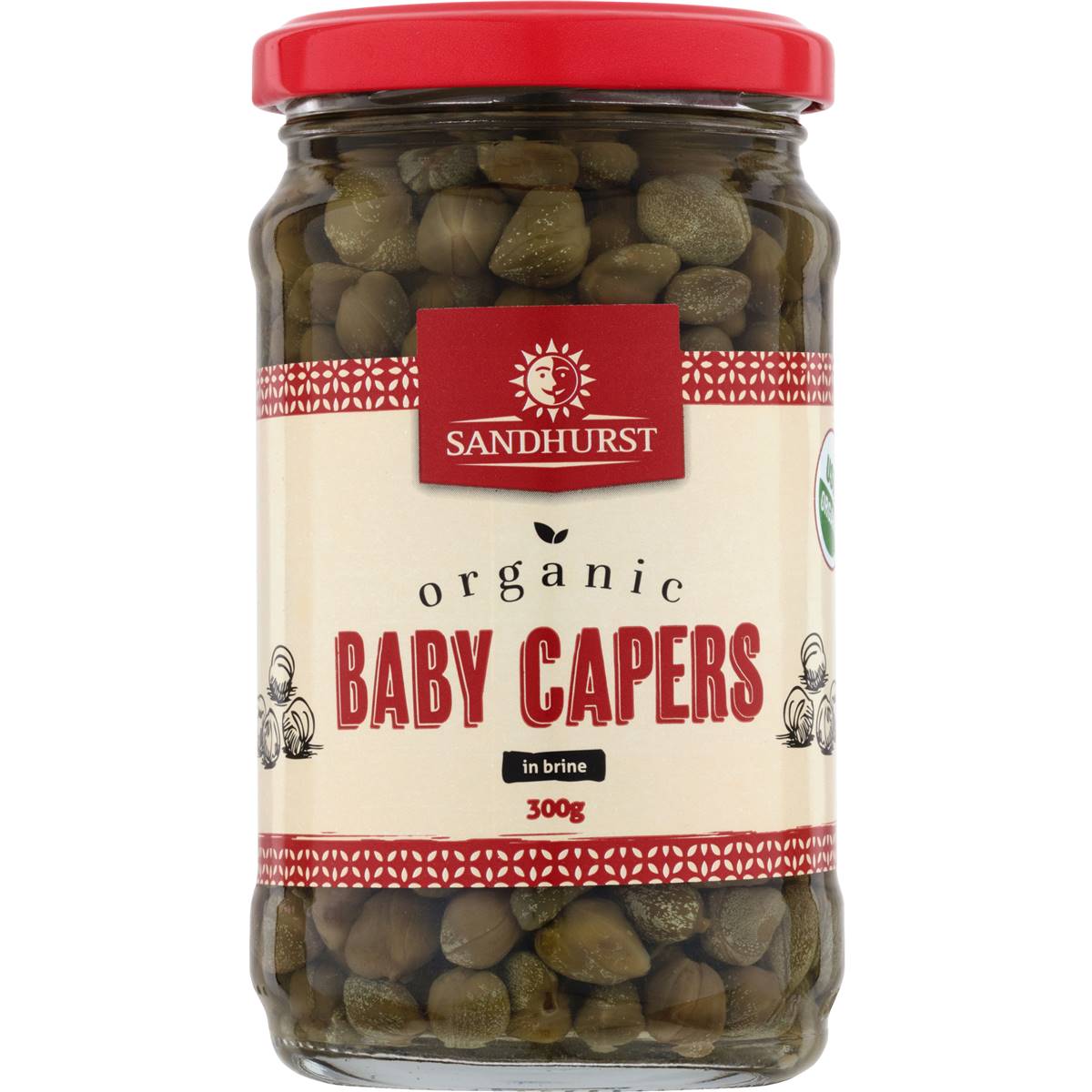 Sandhurst Organic Baby Capers In Brine 300g