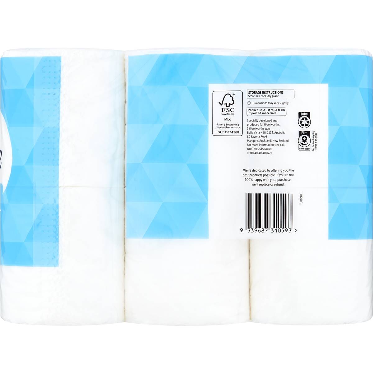 Vevelle 2 Ply White Toilet Tissue 12 Pack