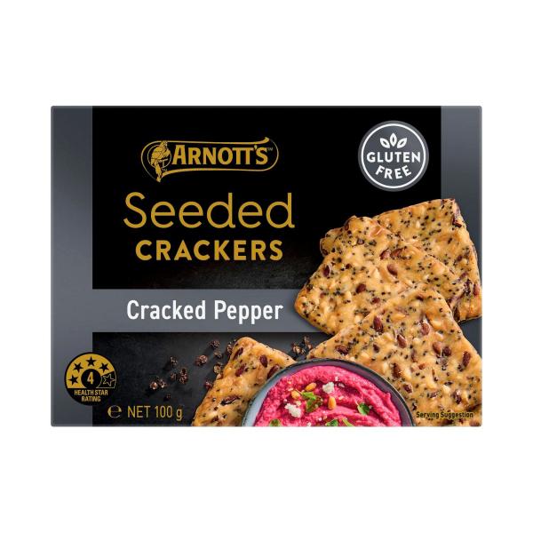 ARNOTTS GOLD LABEL SEEDED CRACKERS BLACK PEPPER 100G