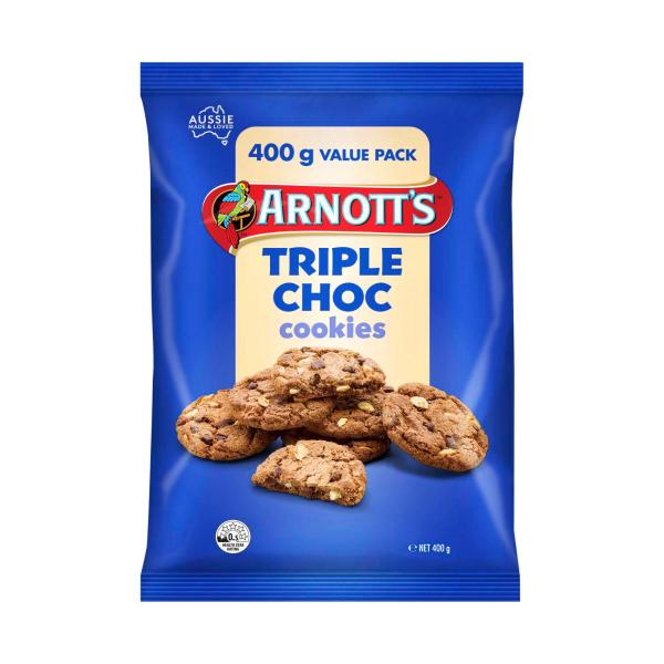 ARNOTT'S VALUE COOKIES TRIPLE CHOCOLATE 400G