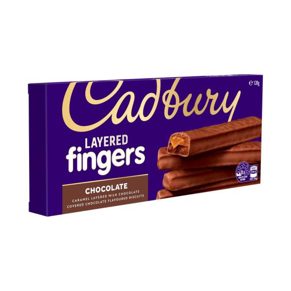 CADBURY LAYERED FINGERS CHOCOLATE BISCUITS 120G