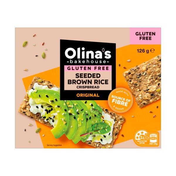 OLINA'S BAKEHOUSE SEED RICE CRISPBREAD ORIGINAL 126G