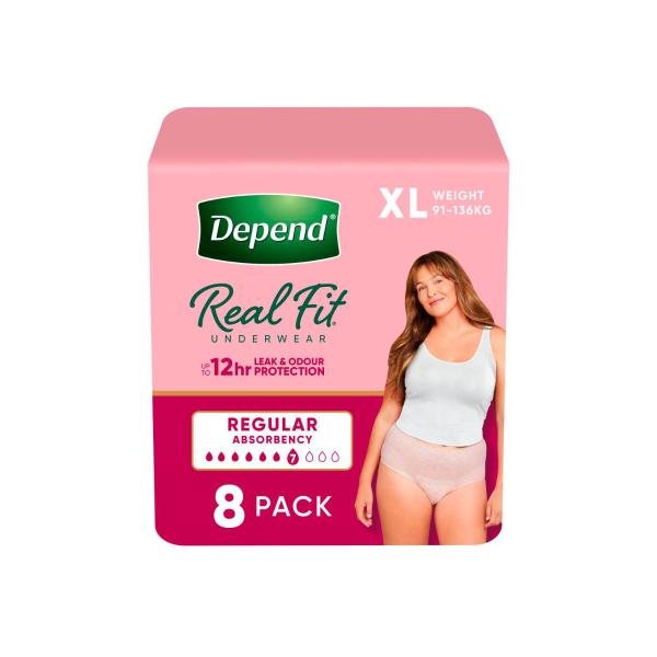 DEPEND ADULTCARE REALFIT WOMEN UNDERWEAR XL