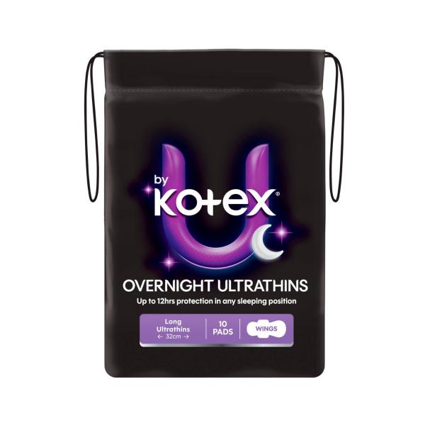 U BY KOTEX PADS OVERNIGHT ULTRATHINS WITH WINGS