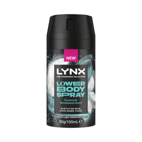 LYNX LOWER BODY DEODORANT SPRAY COCONUT & SANDALWOOD 100ML