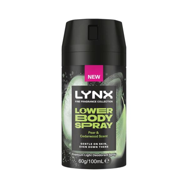 LYNX LOWER BODY DEODORANT SPRAY PEAR & CEDARWOOD 100ML