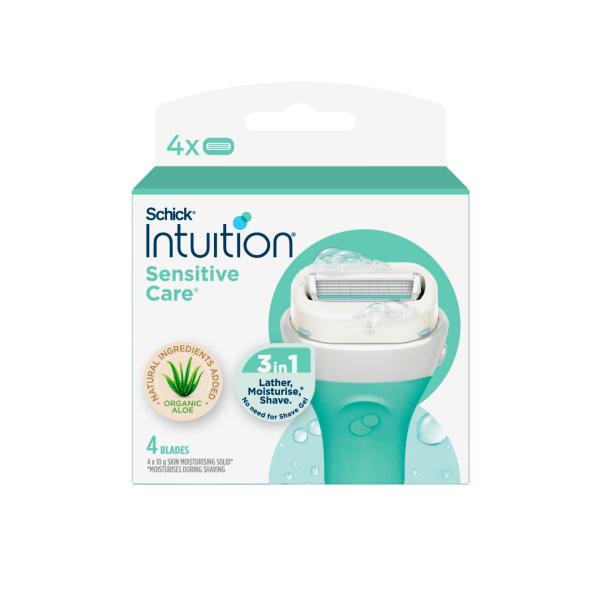 SCHICK INTUITION SENSITIVE REFILL RAZOR BLADES 4 PACK