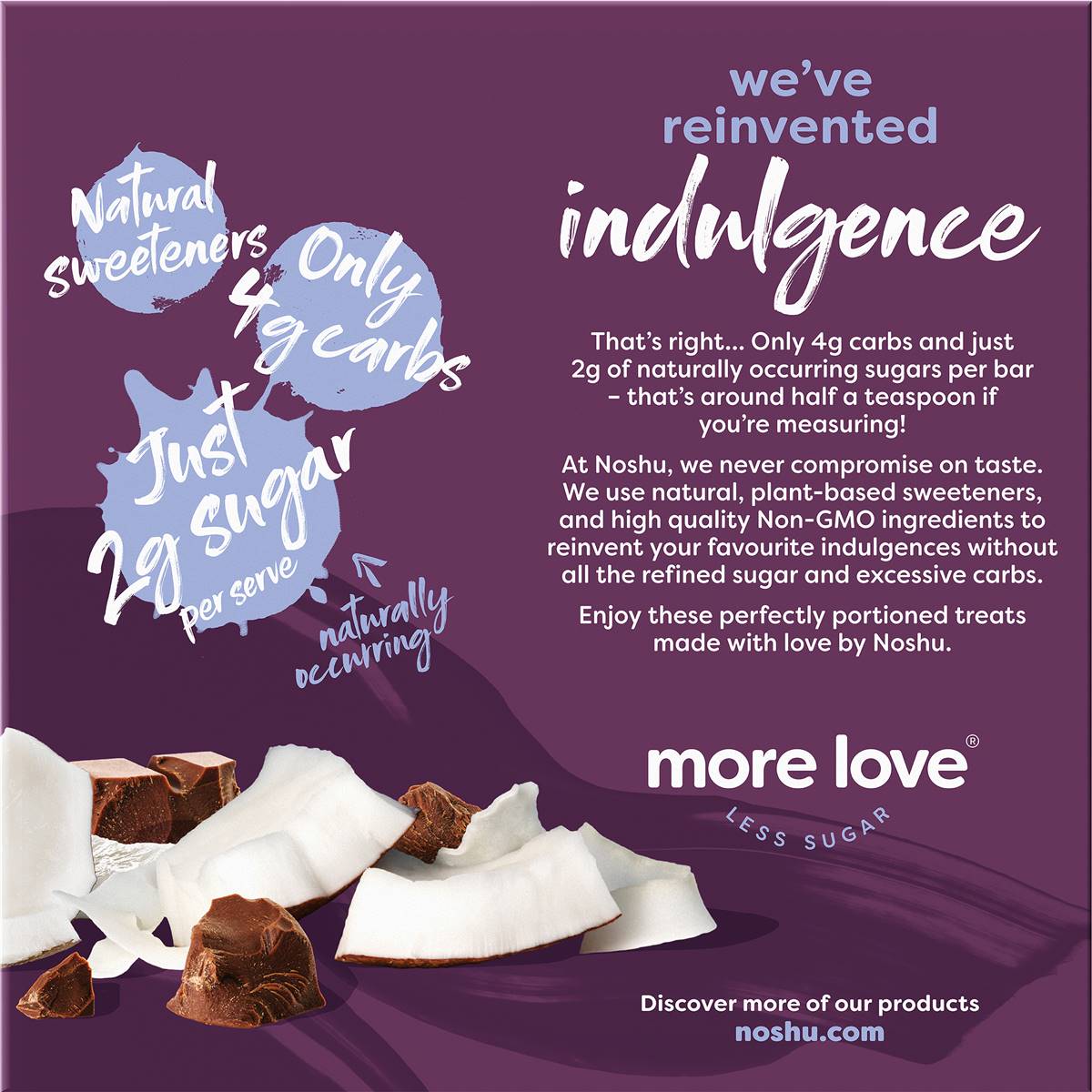 Noshu Low Carb Coconut Bliss Indulgence Bars 5 Pack