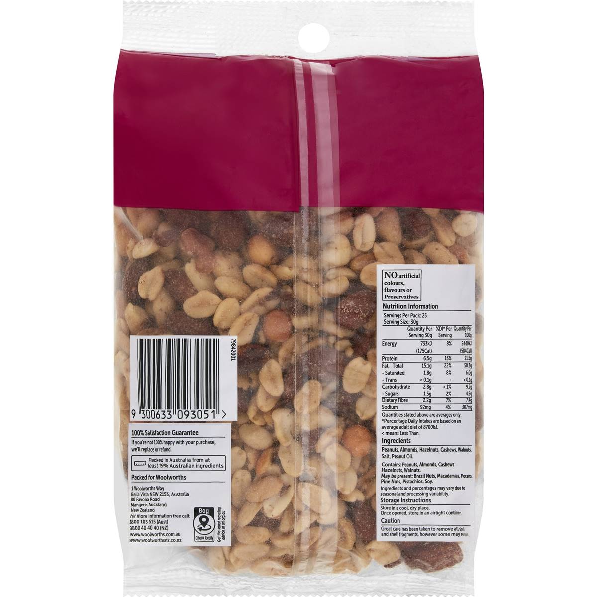 Woolworths Mixed Nuts Roasted & Salted 750g Pack