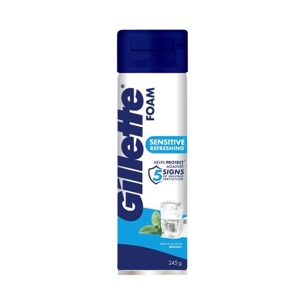 GILLETTE SENSITIVE REFRESHING SHAVING FOAM 245G
