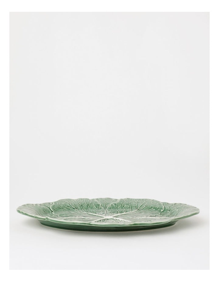 Oval Serving Platter - Green Ceramic