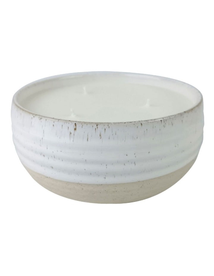 Natural Home 3 Wick Large Candle 15x7cm in White Speckle