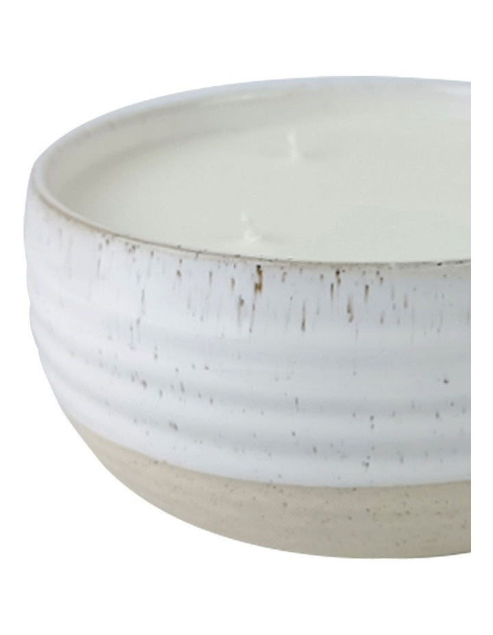 Natural Home 3 Wick Large Candle 15x7cm in White Speckle