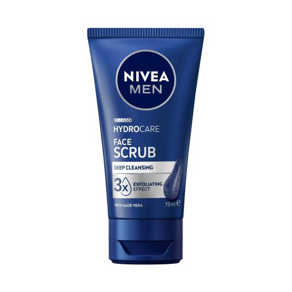 NIVEA MEN HYDROCARE EXFOLIATING FACE SCRUB & FACE WASH WITH ALOE VERA 75ML