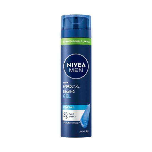 NIVEA MEN HYDROCARE MOISTURISING SHAVING GEL WITH ALOE VERA & PRO-VITAMIN B5 200ML