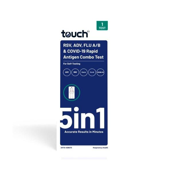 TOUCHBIO RSV- ADV- FLU A/B AND COVID-19 RAPID ANTIGEN TEST 1 TEST