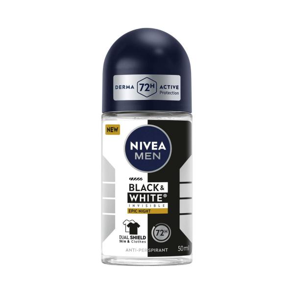 NIVEA MEN B&W EPIC NIGHT ROLL ON DEODORANT 50ML